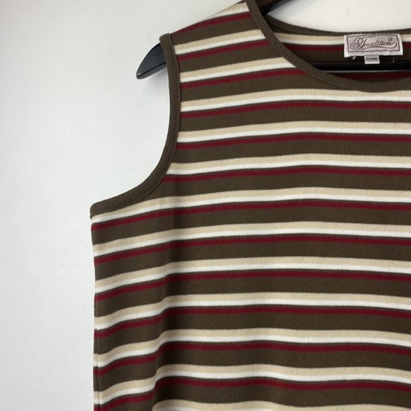 VINTAGE Striped Tank Top Sleeveless Top size Large - Picture 11 of 15